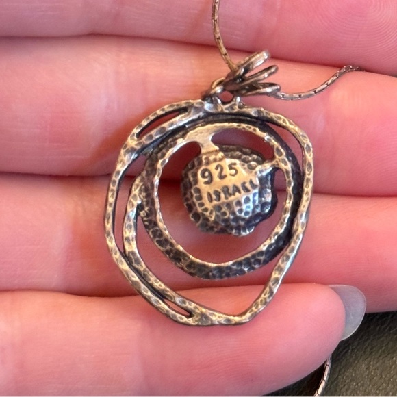 Vintage Pearl Israel 925 Sterling Silver Necklace 18in - Picture 5 of 11